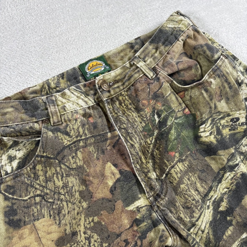 Cabela's‎ Mossy Oak Break Up Hunting Pants Mens 34 Reg Green Camo Cargo Pockets